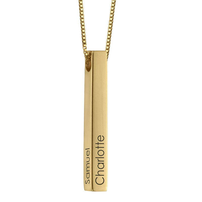 Personalized Vertical 3D Bar Necklace  LUMINESSA JEWELRY